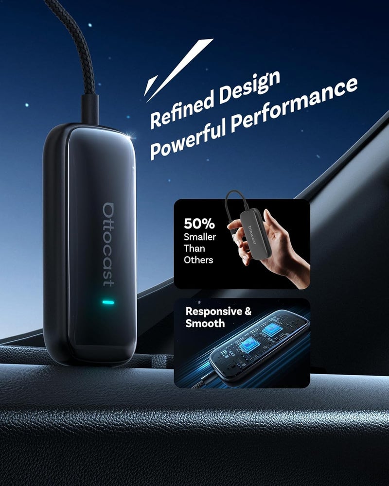 Ottocast Play2Video Ultra – Wireless CarPlay & Android Auto Adapter with YouTube, Netflix, Spotify, IPTV | 5GHz WiFi, Auto Connect, No Delay | Compatible with OEM Wired CarPlay - Image 5